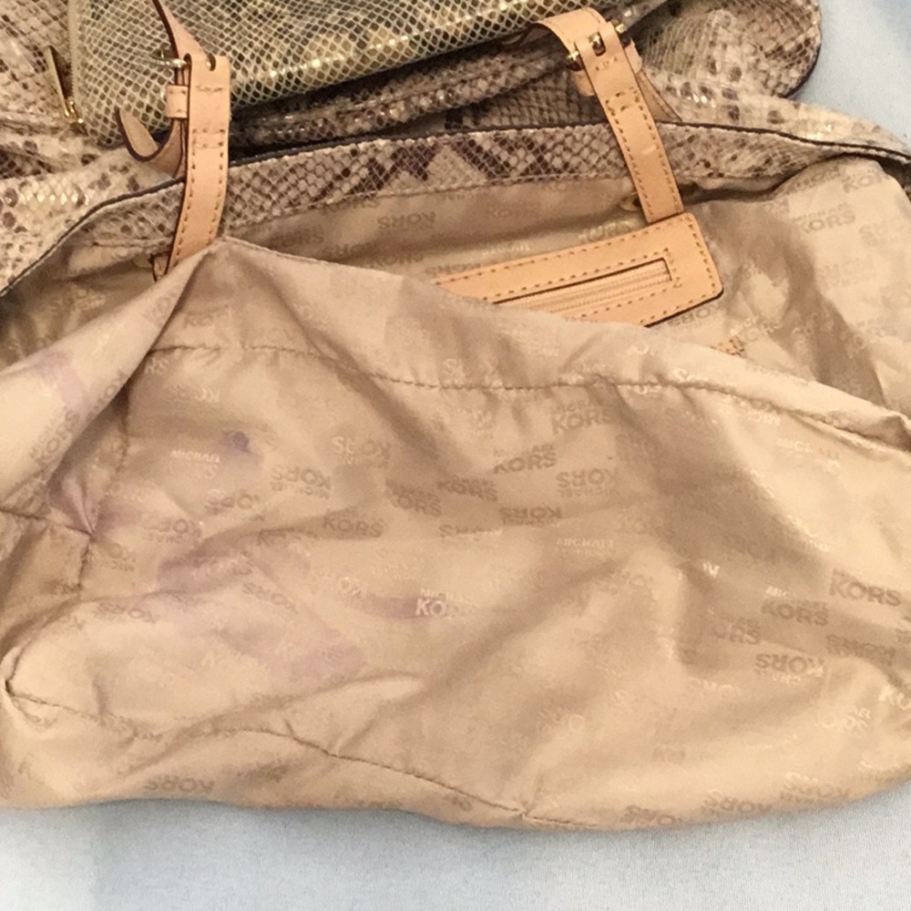 Michael Kors Snakeskin Tote. Wallet is sold - Picture 12 of 16